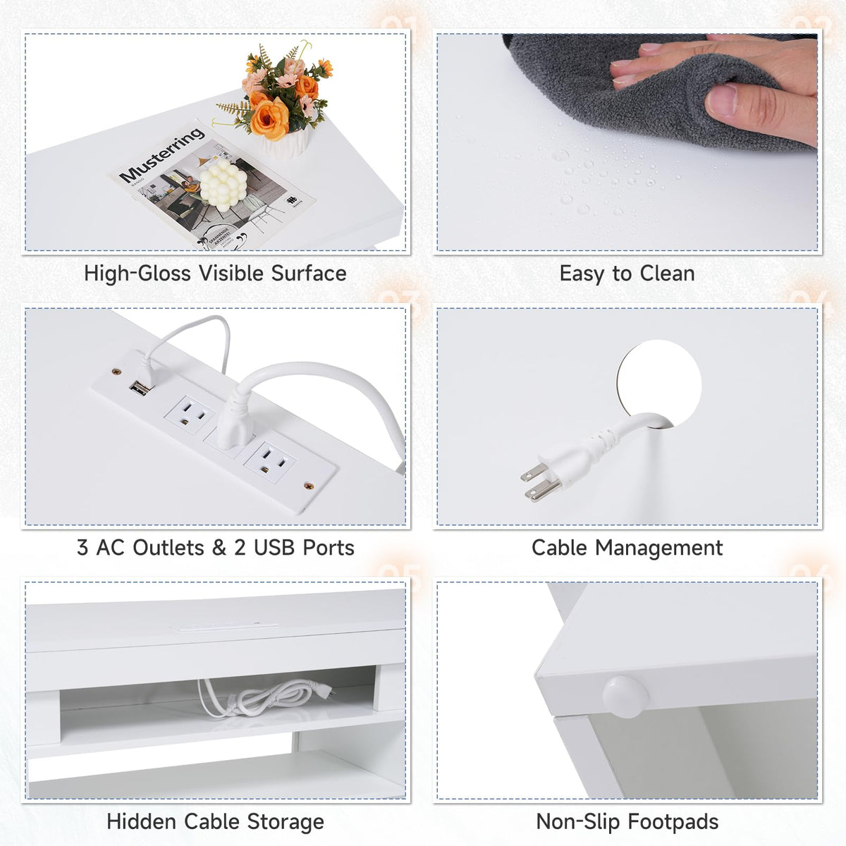 Verano Garden 160cm High Gloss TV Stand with LED White